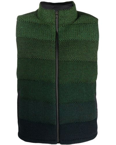 Missoni Ombré-effect Embroidered Padded Gilet - Green