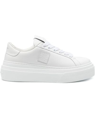 Givenchy City Platform-sole Leather Low-top Sneakers - White