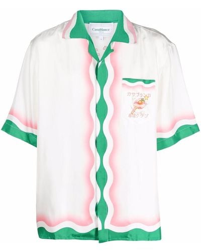 Casablancabrand Camisa Le Jeu de Ping Pong estampada - Blanco