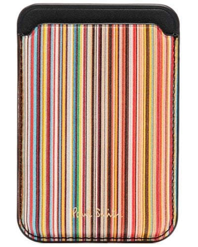 Paul Smith Signature Stripe Iphone Magsafe Cardholder - Red