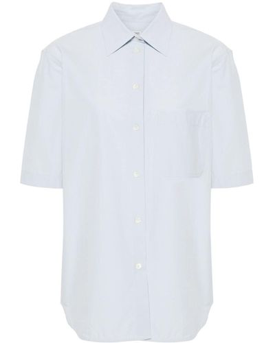 Totême Kurzärmeliges Hemd aus Popeline - Weiß