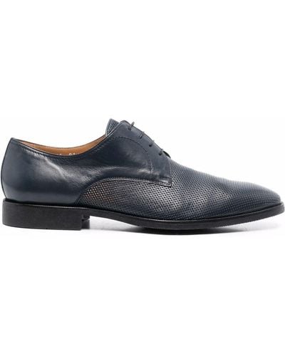 Corneliani Perforated Leather Oxford Shoes - Blue