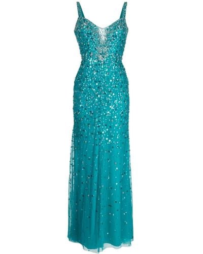 Jenny Packham Alana Sequin-embellished Gown - Blue