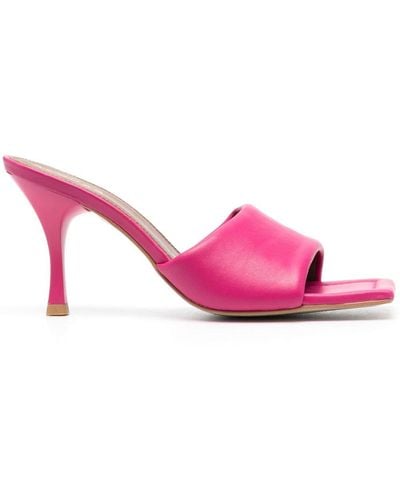 Alohas Puffy Open-toe Leather Mules - Pink