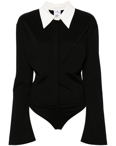Courreges Spread-collar Buttoned Jumpsuit - Black