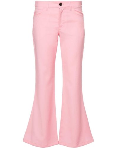 Marni Grain De Poudre Flared Trousers - Pink