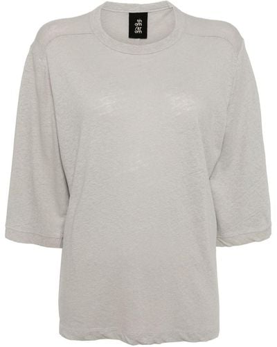 Thom Krom Rundhals-T-Shirt mit tiefen Schultern - Weiß