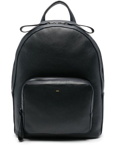 Doucal's Grained-leather Backpack - Black