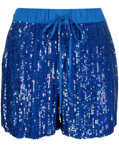 P.A.R.O.S.H. Sequin-embellished Drawstring Shorts - Blue