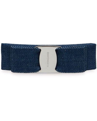 Ferragamo Barrette à nœud Vara - Bleu