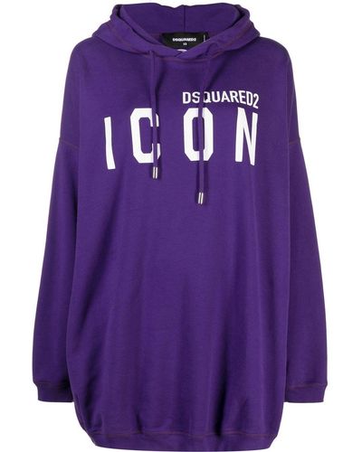 DSquared² Logo-print Oversize Hoodie - Purple