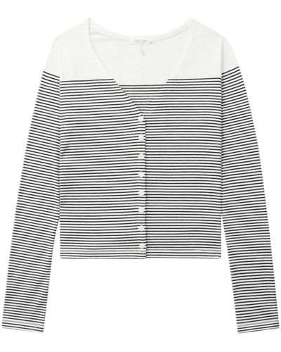 Rag & Bone Stripe-pattern V-neck Cardigan - Gray