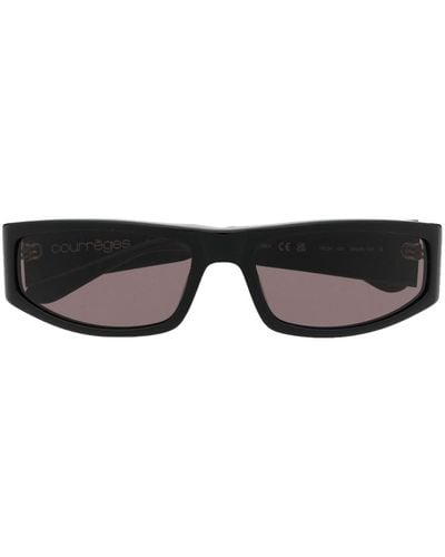 Courreges Logo-print Arm Sunglasses - Black