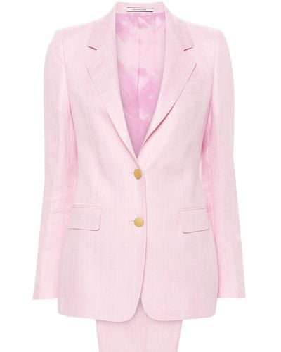 Tagliatore Single-breasted Pinstripe Suit - Pink