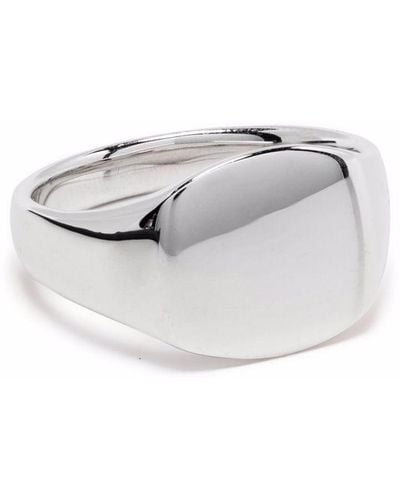 Tom Wood Square Face Signet Ring - Metallic