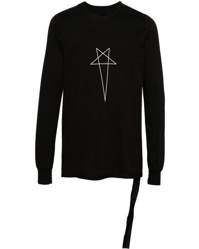Rick Owens Level Star-print T-shirt - Black