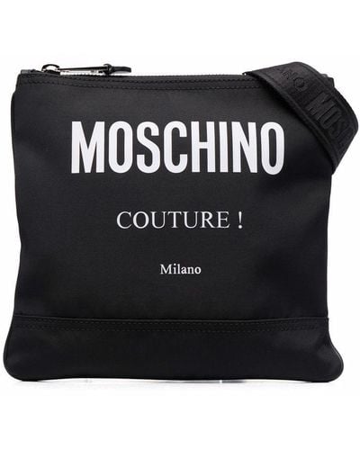 Moschino Logo-print Paneled Messenger Bag - Black