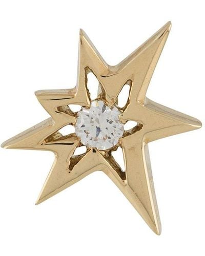 LE STER 18kt Yellow Gold Diamond Bang Left Stud Earring - Metallic