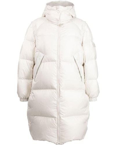 Yves Salomon Padded-design Zipped Coat - White