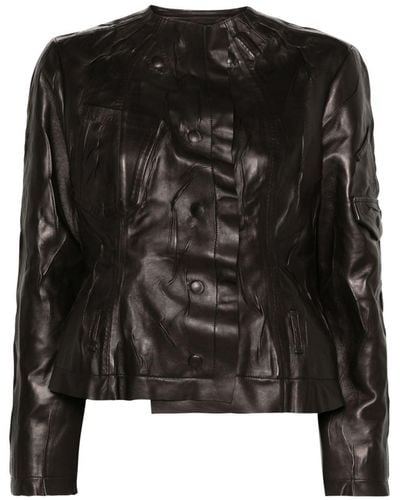 Acne Studios Crinkled Leather Jacket - Black