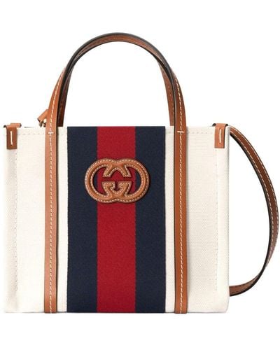 Gucci Mini sac cabas à logo GG - Rouge