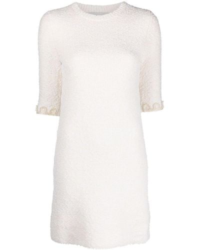 Lanvin Kleid mit Blumenstickerei - Weiß