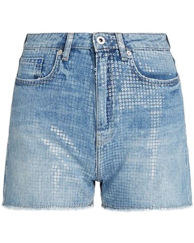 Karl Lagerfeld Jeans-Shorts mit Pailletten - Blau