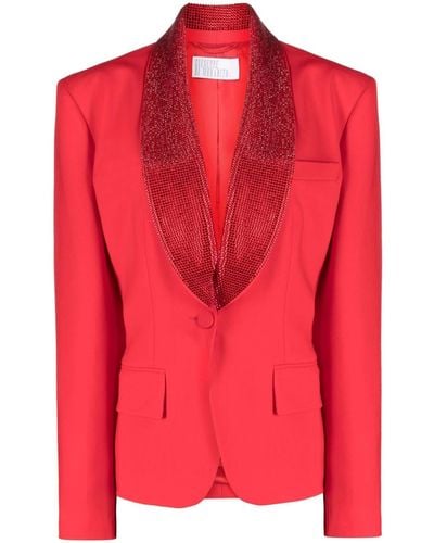 GIUSEPPE DI MORABITO Crystal-embellished Lapel Blazer - Red