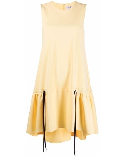 Victoria Beckham Ruffle-hem Poplin Dress - Yellow