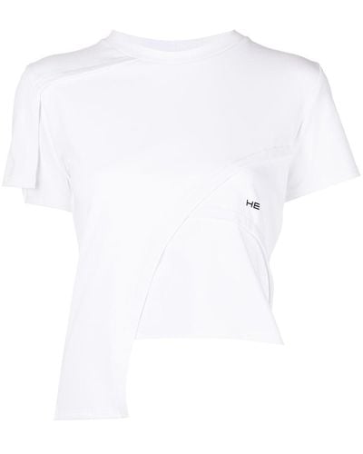 HELIOT EMIL T-shirt Met Vlakken - Wit