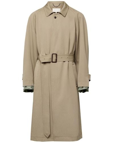 Maison Margiela Spread-collar Wool Trench Coat - Natural