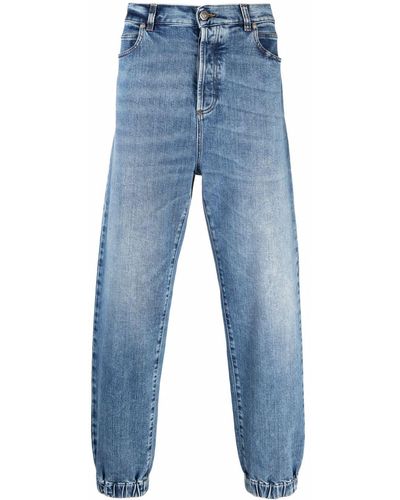 Balmain Ausgeblichene Slim-Fit-Jeans - Blau