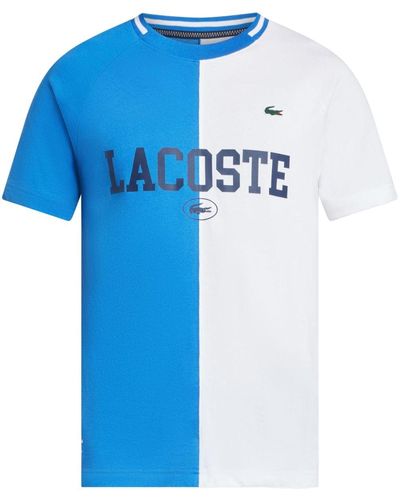 Lacoste Zweifarbiges T-Shirt mit Logo-Print - Blau