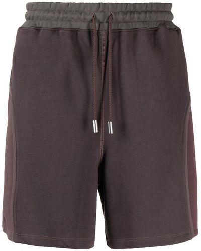 Eckhaus Latta Panelled-design Cotton Shorts - Gray