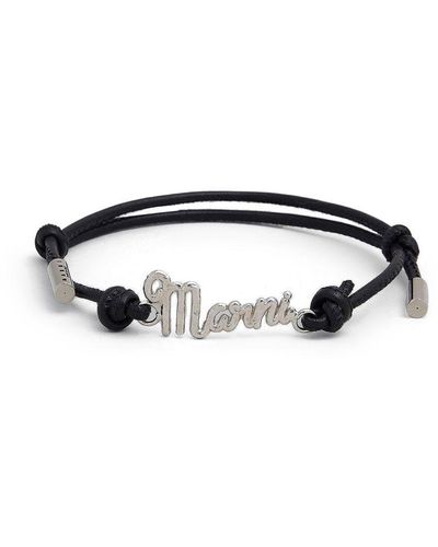Marni Logo-plaque Rope Bracelet - Black