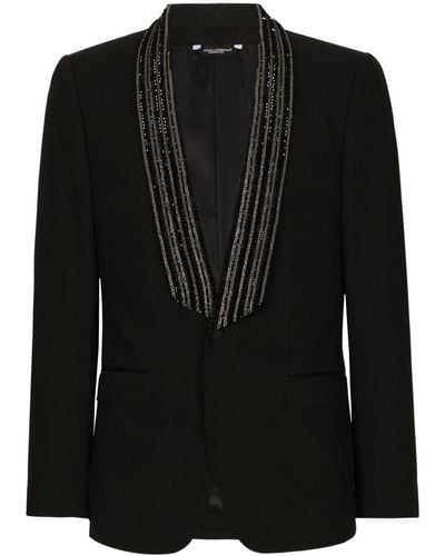Dolce & Gabbana スパンコール シングルジャケット - ブラック