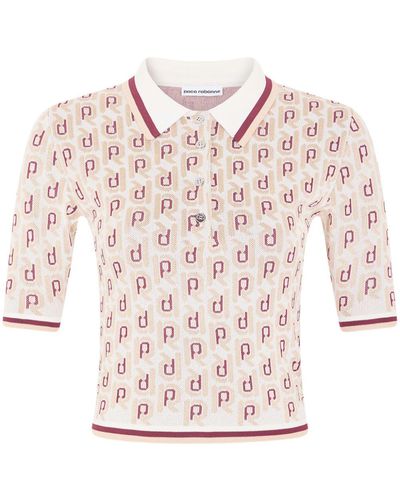 Rabanne Monogram-jacquard Short-sleeve Top - Pink