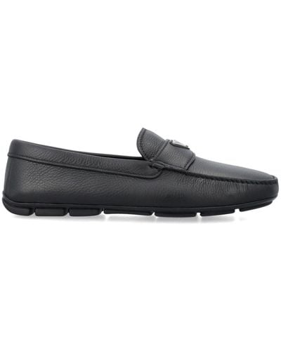 Prada Drive Leather Loafers - Black