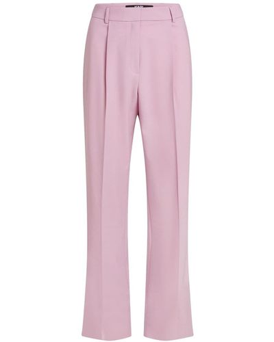 Karl Lagerfeld Wool-blend Straight-leg Pants - Pink