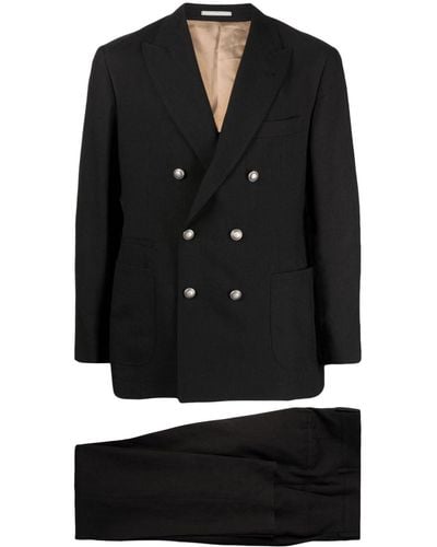 Brunello Cucinelli Double-breasted Suit - Black