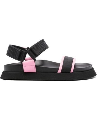 Moschino Logo-jacquard Flat Sandals - Black
