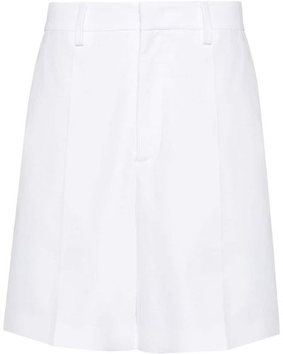 Valentino Garavani Short en coton à plis marqués - Blanc