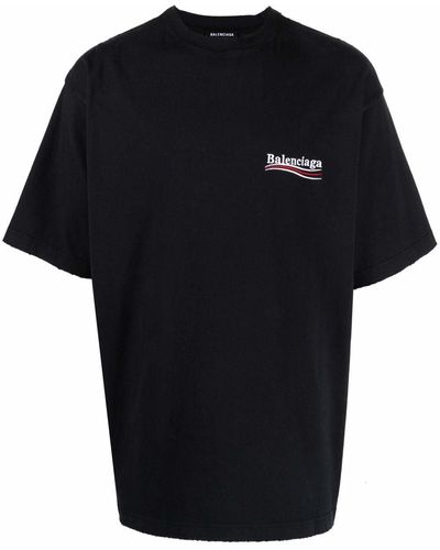Balenciaga Camiseta a capas political campaign oversized - Negro
