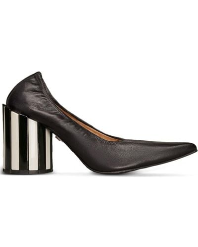 Ami Paris Pointed-toe Pleated Court Shoes - Black