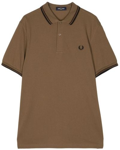Fred Perry Embroidered-logo Polo Shirt - Brown