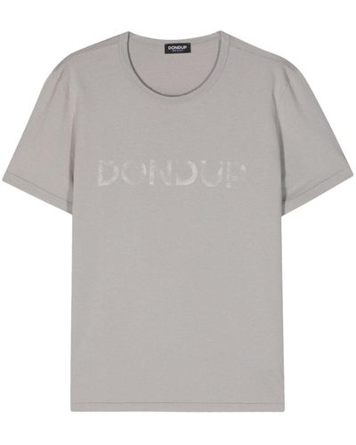 Dondup T-shirt en coton à logo imprimé - Gris