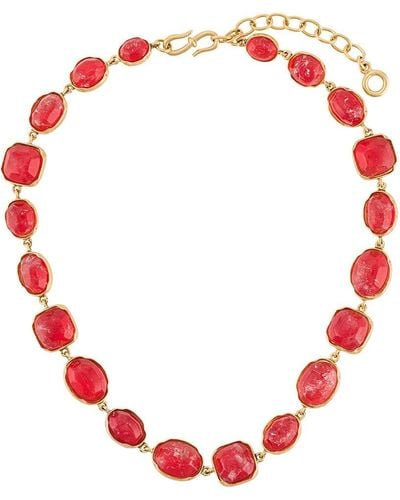 Goossens Cabochons Stone-embellished Necklace - Red