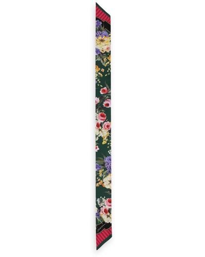 Dolce & Gabbana Bandeau 6 x 100 aus Seidentwill mit Nachtblumen-Print - Weiß