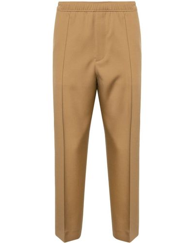 Lanvin Tapered-leg Wool Trousers - Natural