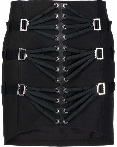 Dion Lee Laced Slider-detail Fitted Skirt - Black